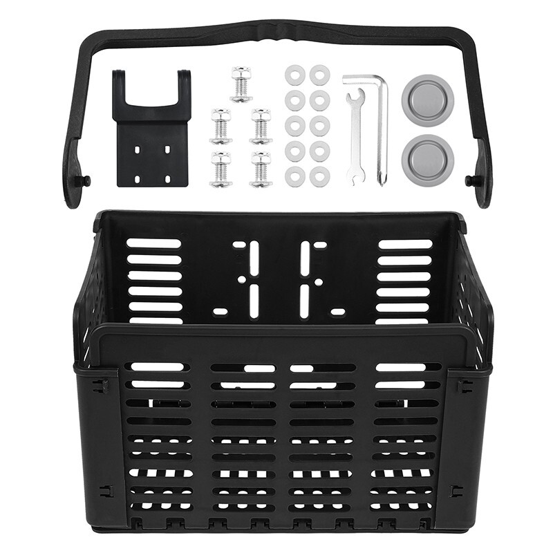 WEST BIKING Foldable Bike Front Handlebar Basket Bicycle Rack Pack Basket Black