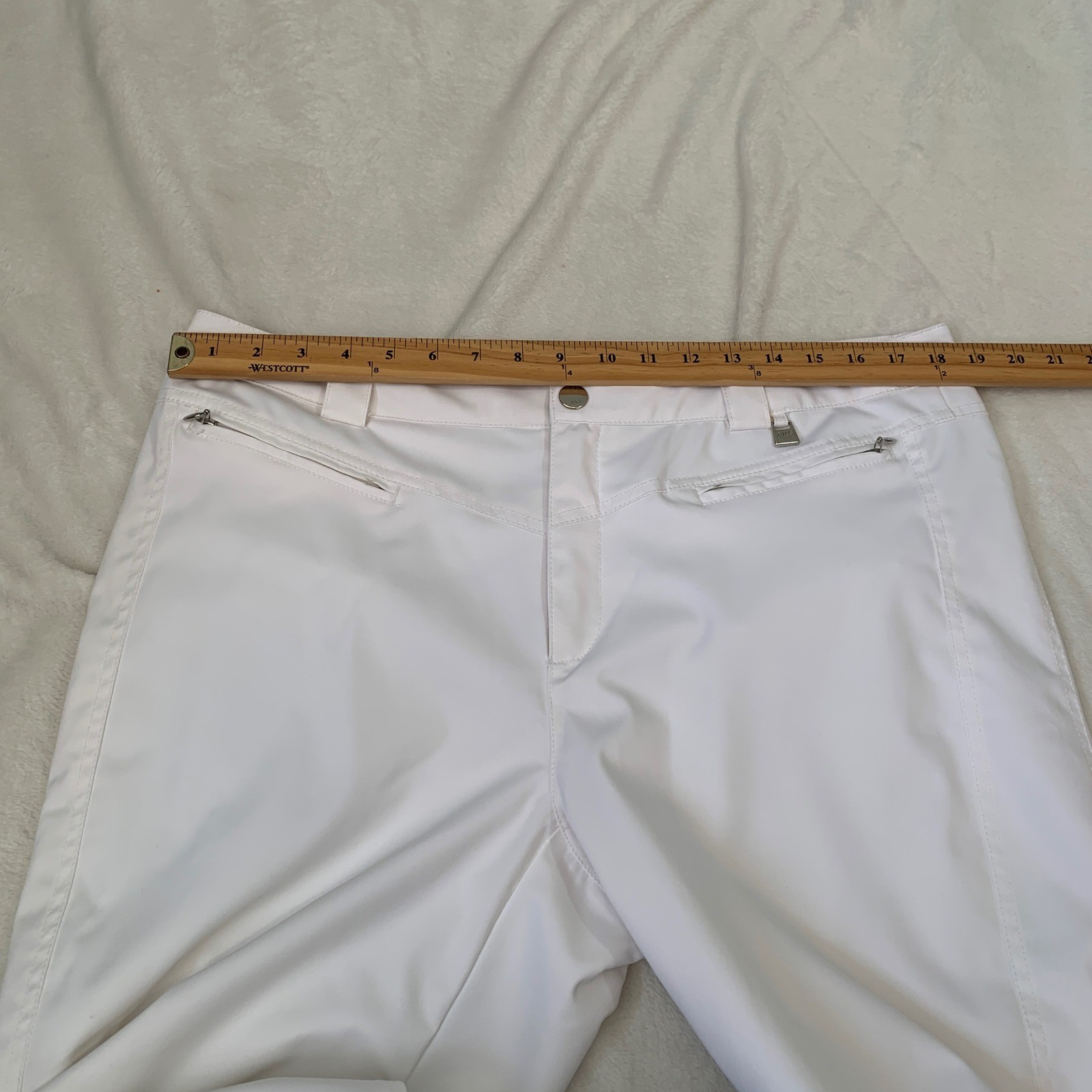 Nils Womens White Ski Pants Straight Leg Zippered Pockets Snow Trousers Size 14