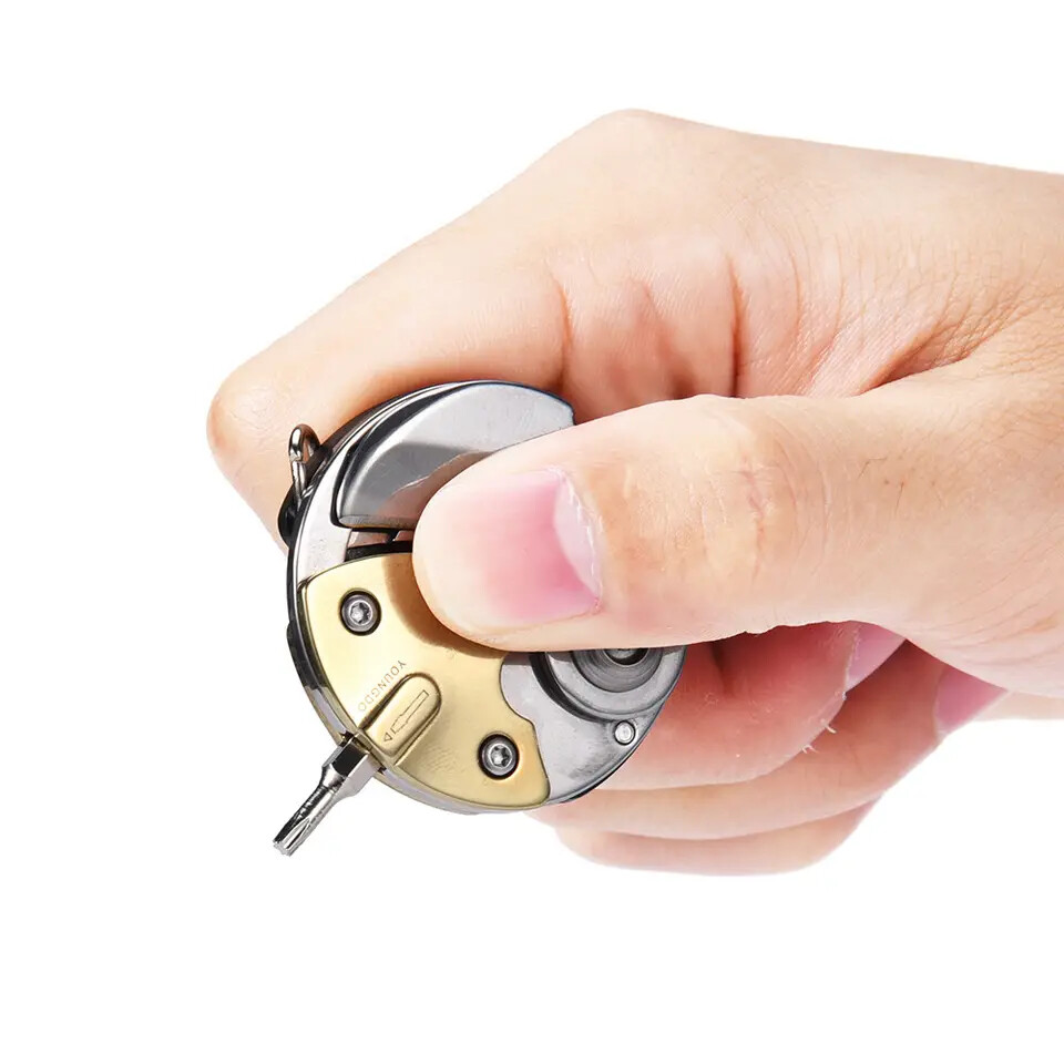 Multi-Tool, Utility Folding Knife, Box Cutter, Repair Kit Golden Coin Keychain