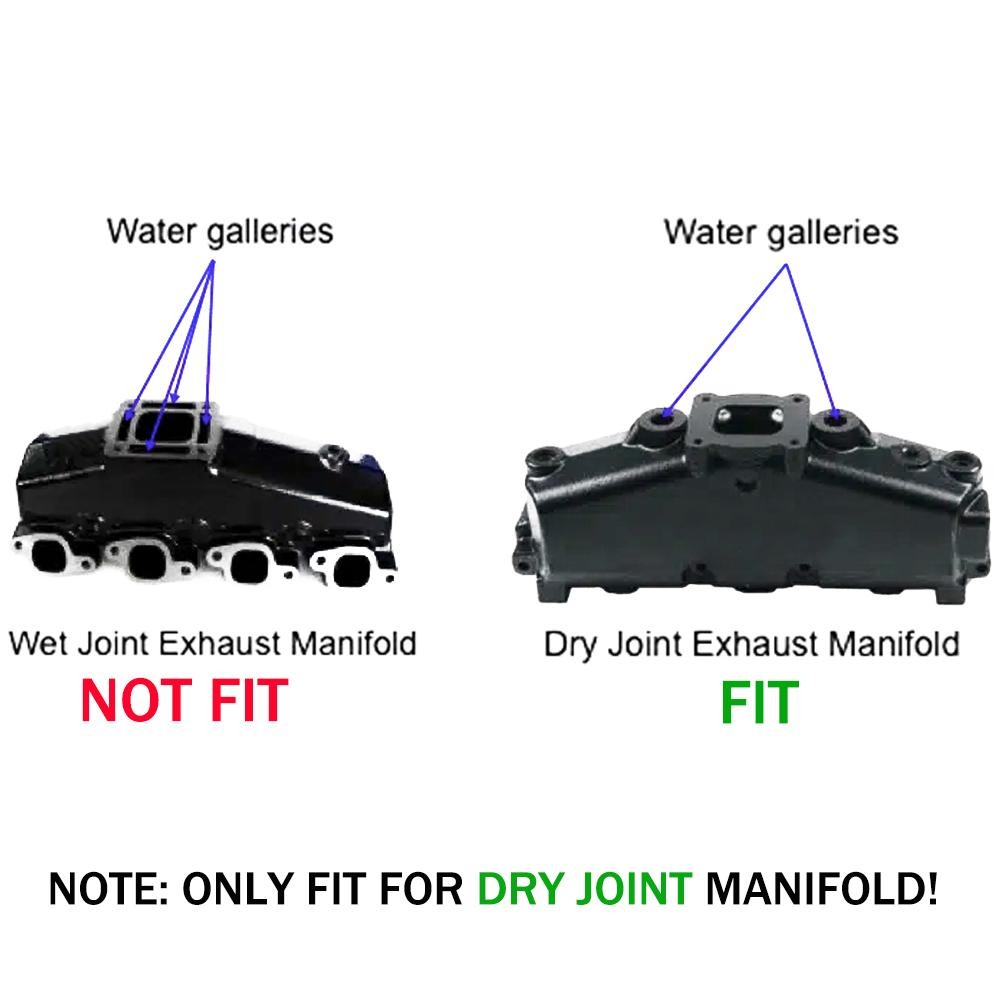 Dry-Joint Exhaust Manifold For Marine MerCruiser 2002 And Newer 5.0 5.7 6.2 V8