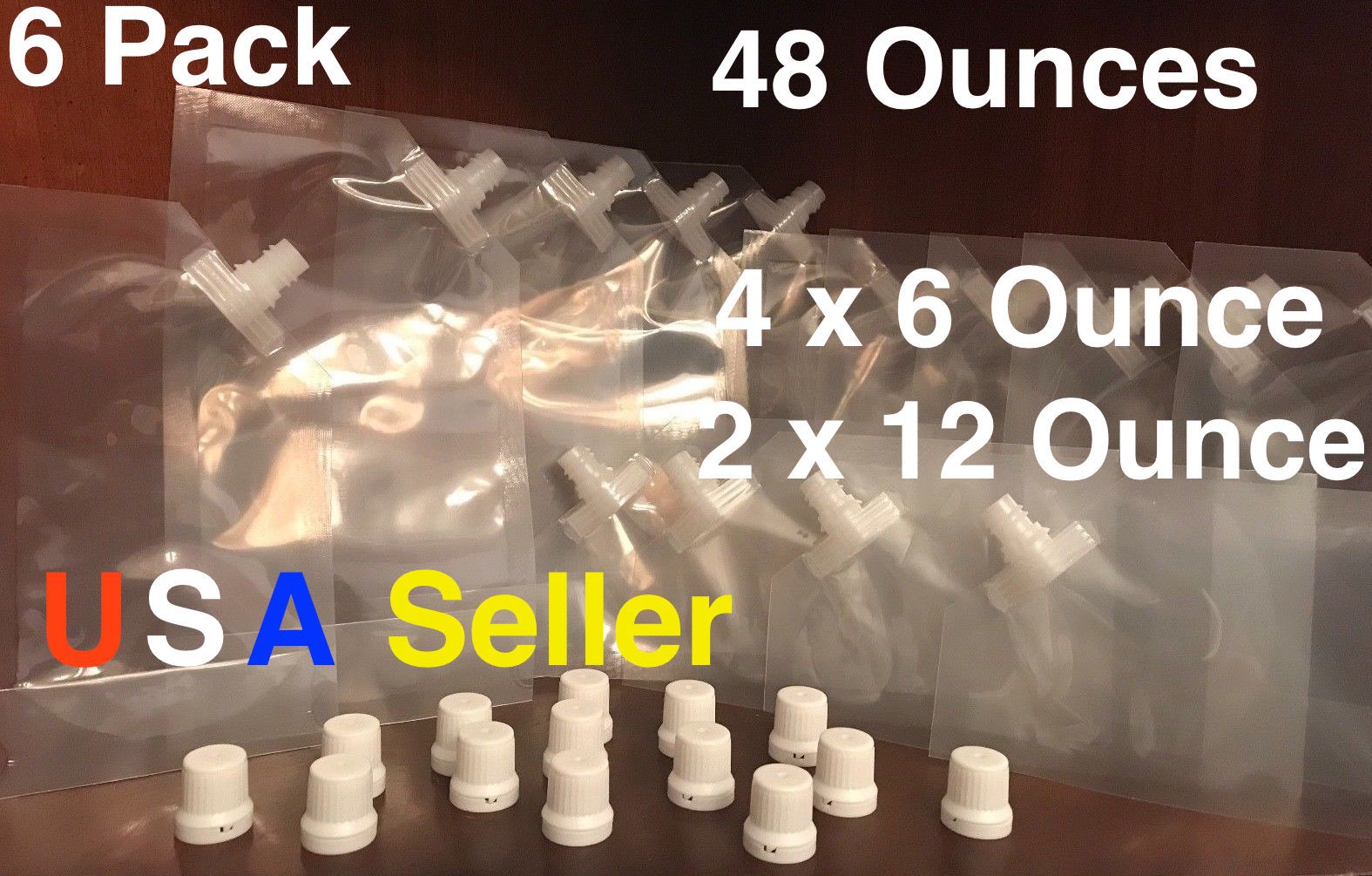 Plastic Flask 6 pack 6 & 12oz Cruises Runners Rum Wine Cruise Concert Flasks NEW