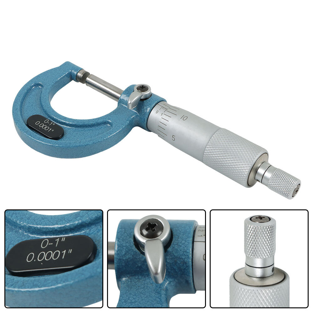 0-4"/0.0001" Outside Micrometer Set Premium Machinist Tool Precision Carbide Tip