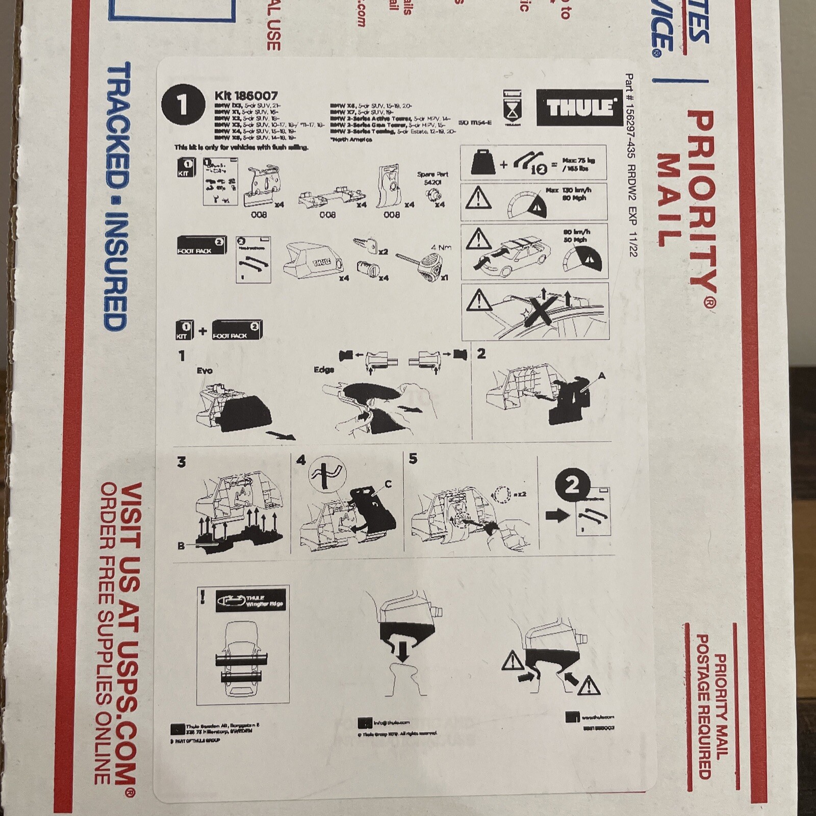 Thule Fit Kit 6007 -- (Authentic Thule® KIT186007) -- **MINT** Open-Box !!