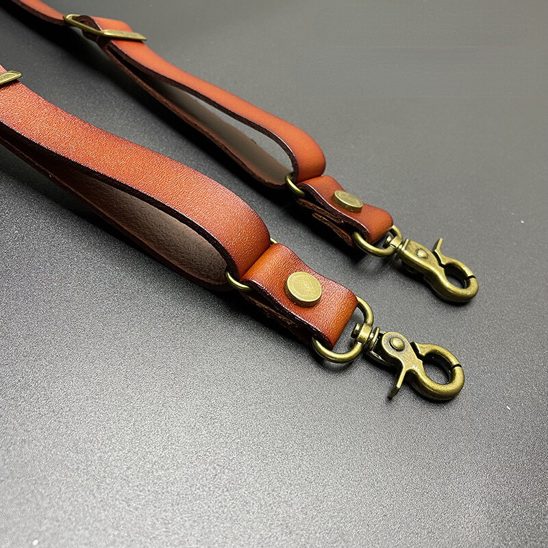 Adjustable Soft Leather Suspenders X Back Belt Hook or Clip Replaceable