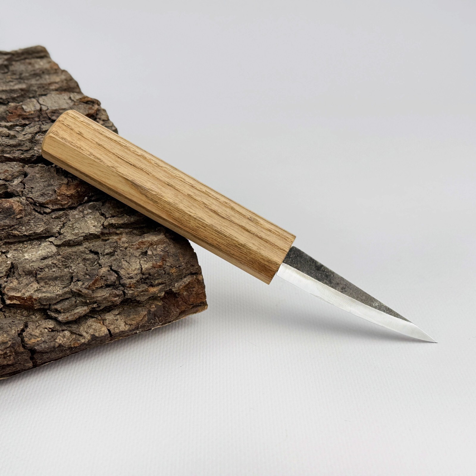 Hand-Forged Sloyd Knife – Carbon Steel Blade, Ash Handle, For Bowl Carving