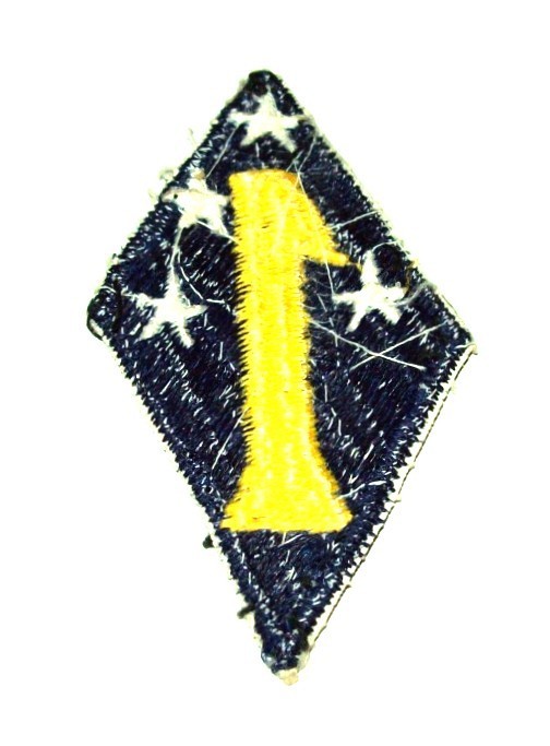 ORIGINAL SMALL FULLY EMBROIDERED JAPANESE MADE 1st MARINE DIVISION WORN PATCH