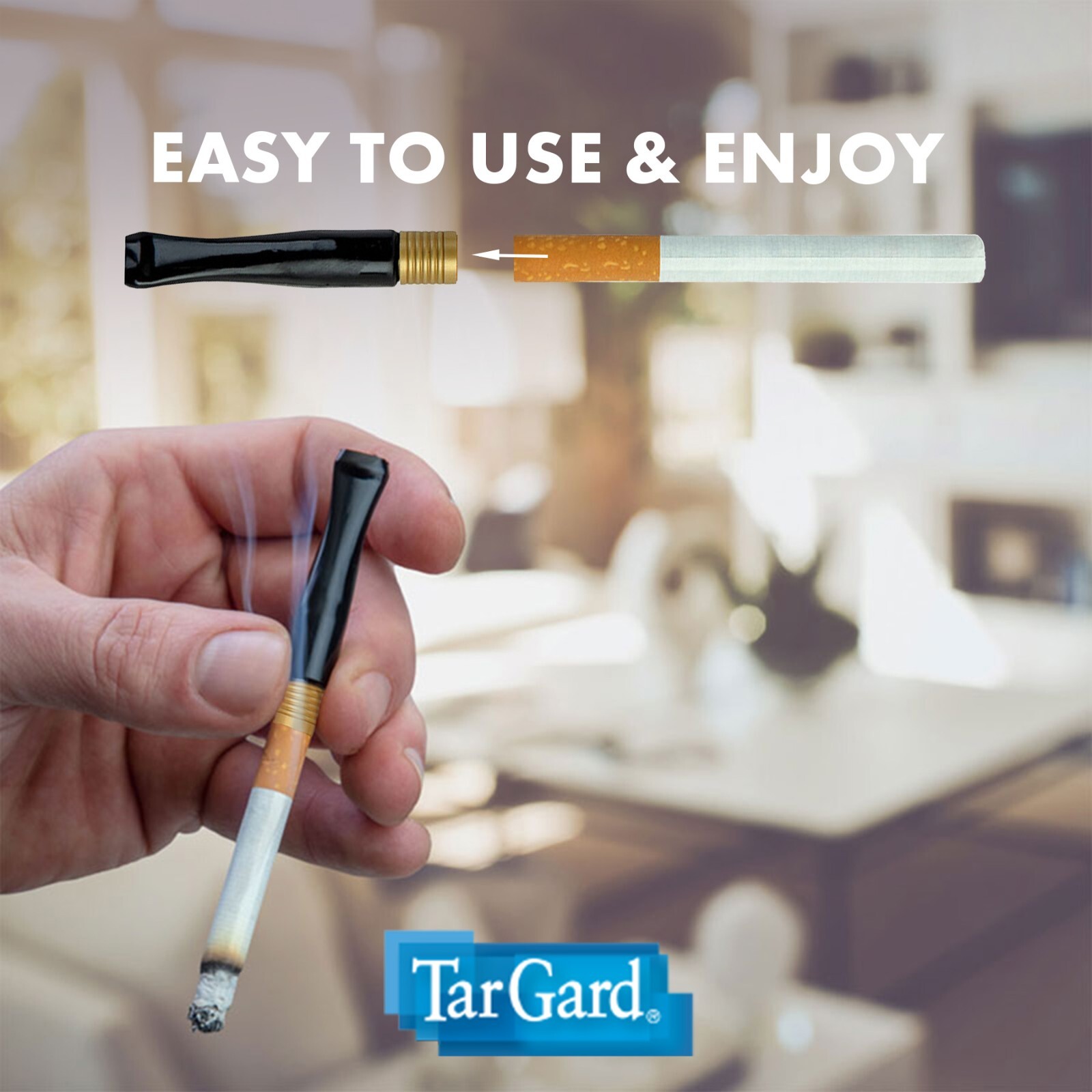 2 New Cleanable Reusable Cigarette Filters: TarGard Gold, Black Cigarette Filter