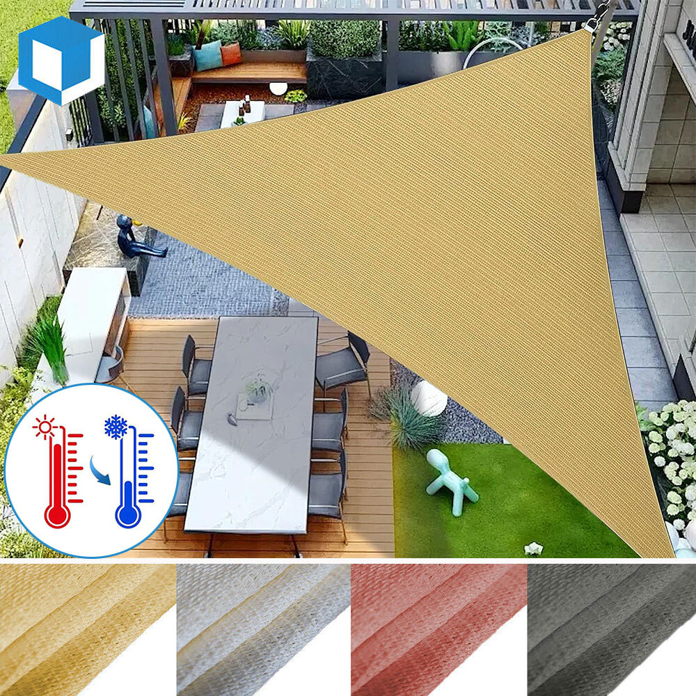 Sun Shade Sail Canopy Garden Patio Anti-UV Net Shelter Triangle Cover Outdoor