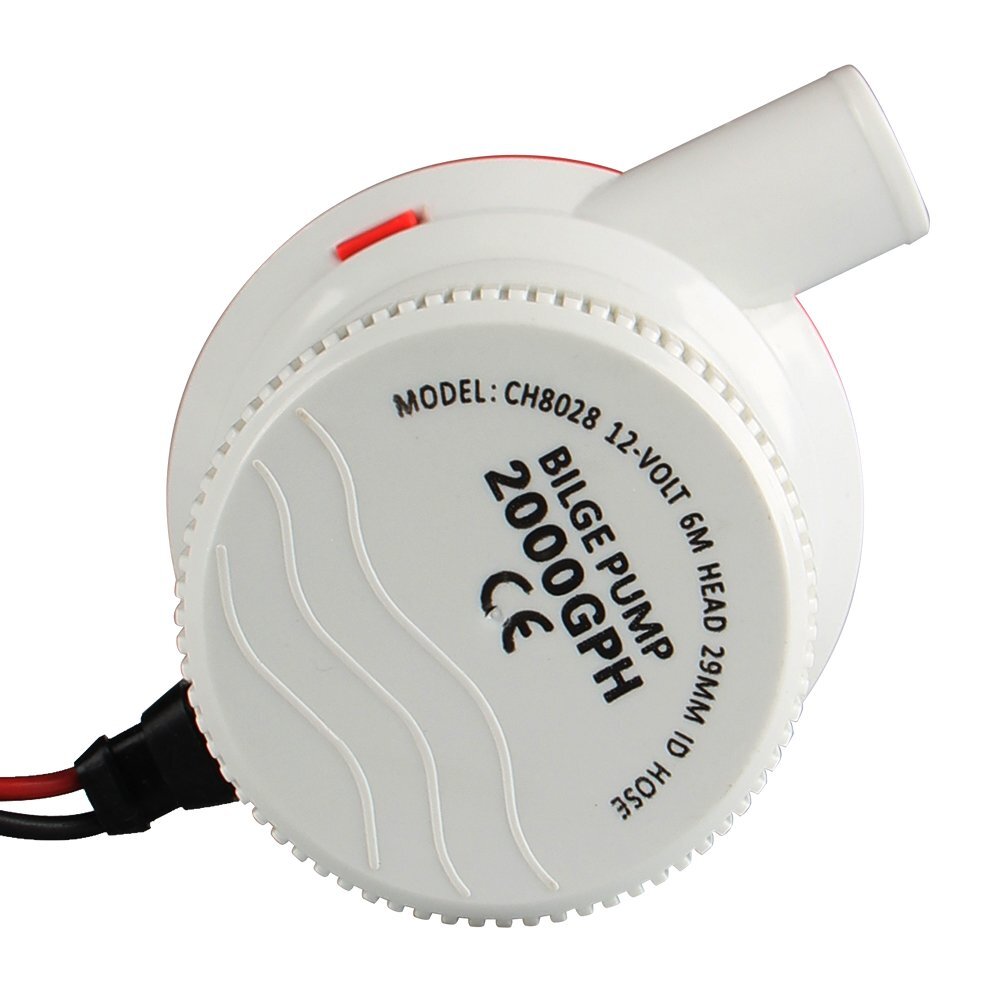 12V Marine Bilge Water Sump Pump Submersible 2000GPH Silent Fishing Marine Boat