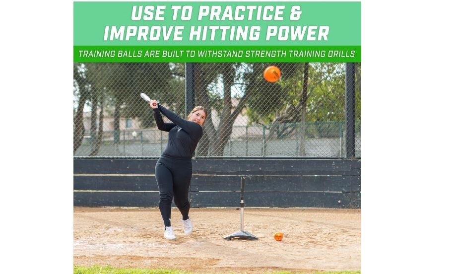 Weighted Training Ball Set Hitting/Pitching Softball Heavy Duty 6 Pack Orange