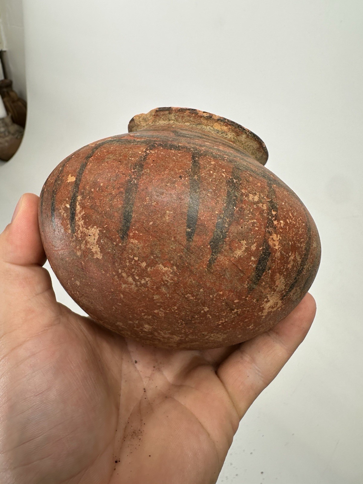 Pre Columbian Mayan? Painted Pottery Earthenware Bowl Jar Genuine 500BC-1200AD