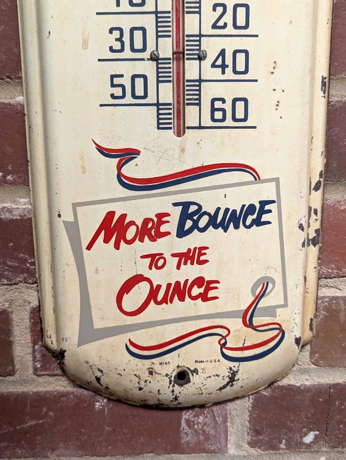 Vintage Pepsi Cola Bottle Cap "More Bounce to the Ounce" Metal Wall Thermometer