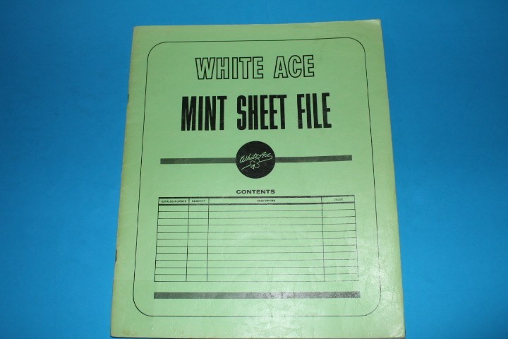 White Ace Mint Sheet File Capacity 14 pgs 1 pocket 12" x 9.75" BlueLakeStamps