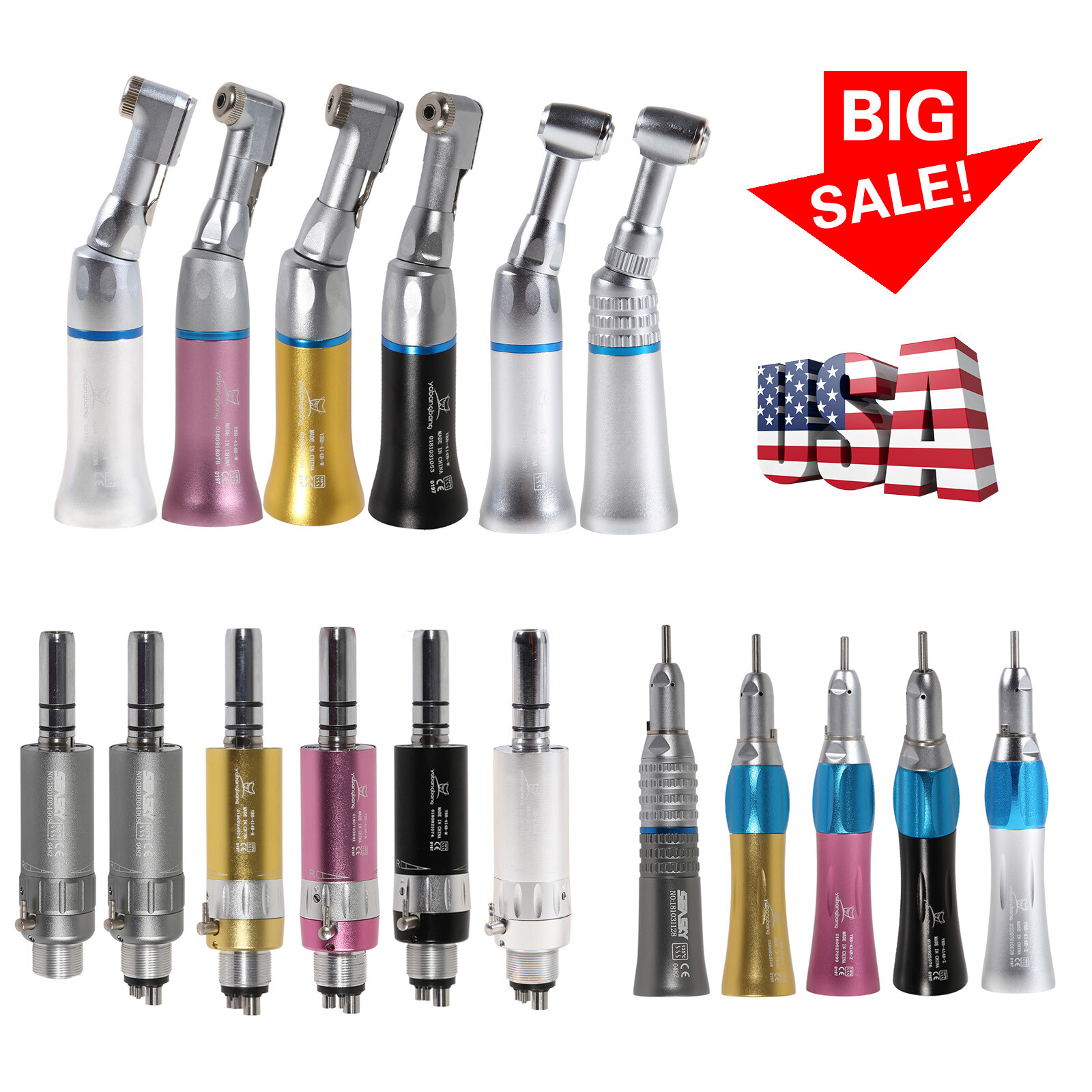 Dental low slow speed straight handpiece/ contra angle/ air motor 2/4 NSK E-type