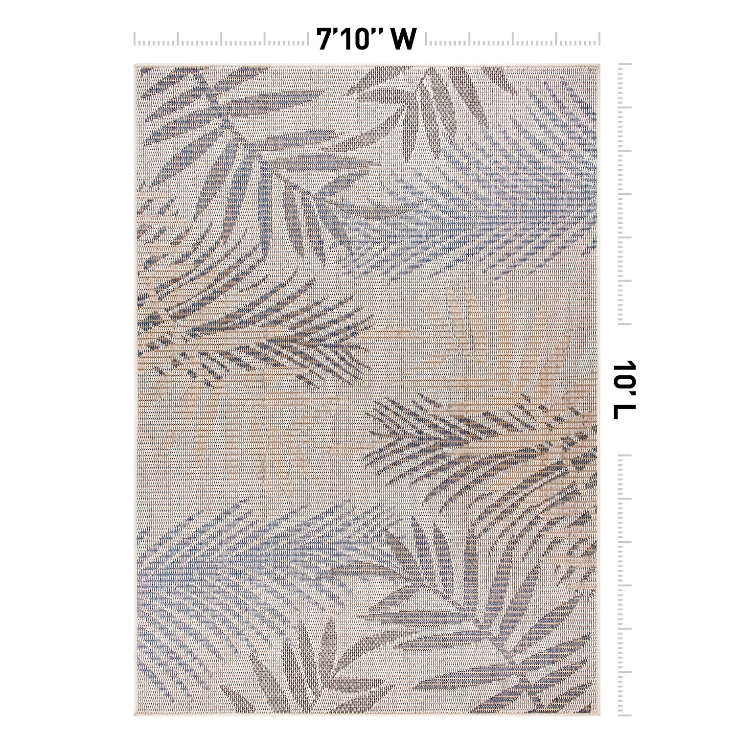 Rugshop Outdoor Carpet Rug Bahama Palm Frond Indoor Outdoor Rugs Exterior Carpet