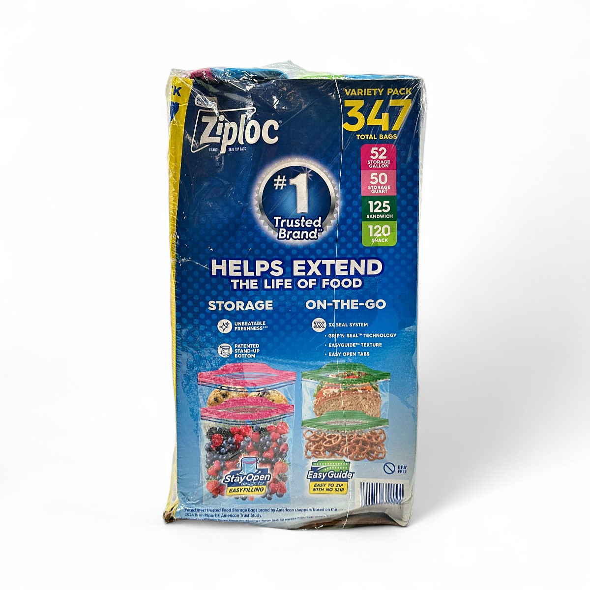 Ziplock Seal Top Bags Variety Pack 347-Count Clear