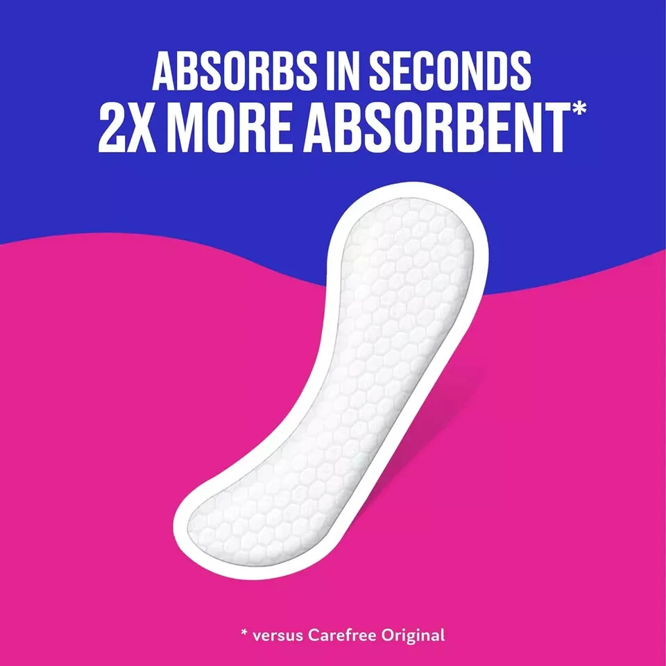 Carefree Panty Liners for Women, Extra Long, Unwrapped, Unscented, 100ct |Pan...