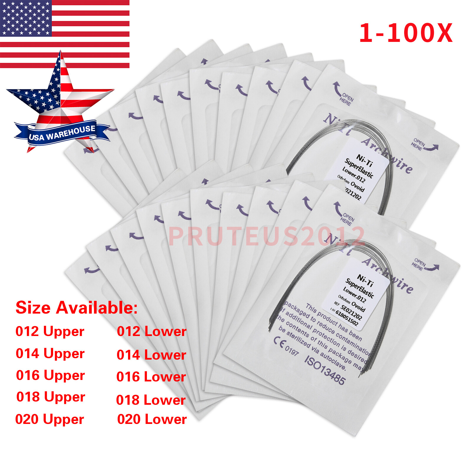 Dental Super Elastic Niti Round Arch Wires Arch Wire for Bracket Braces USA