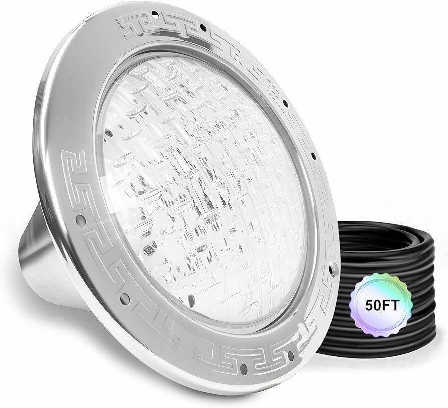 LED Pool Lights for Inground Pools,120V Pool Lights White,10 Inch Inground 50 FT