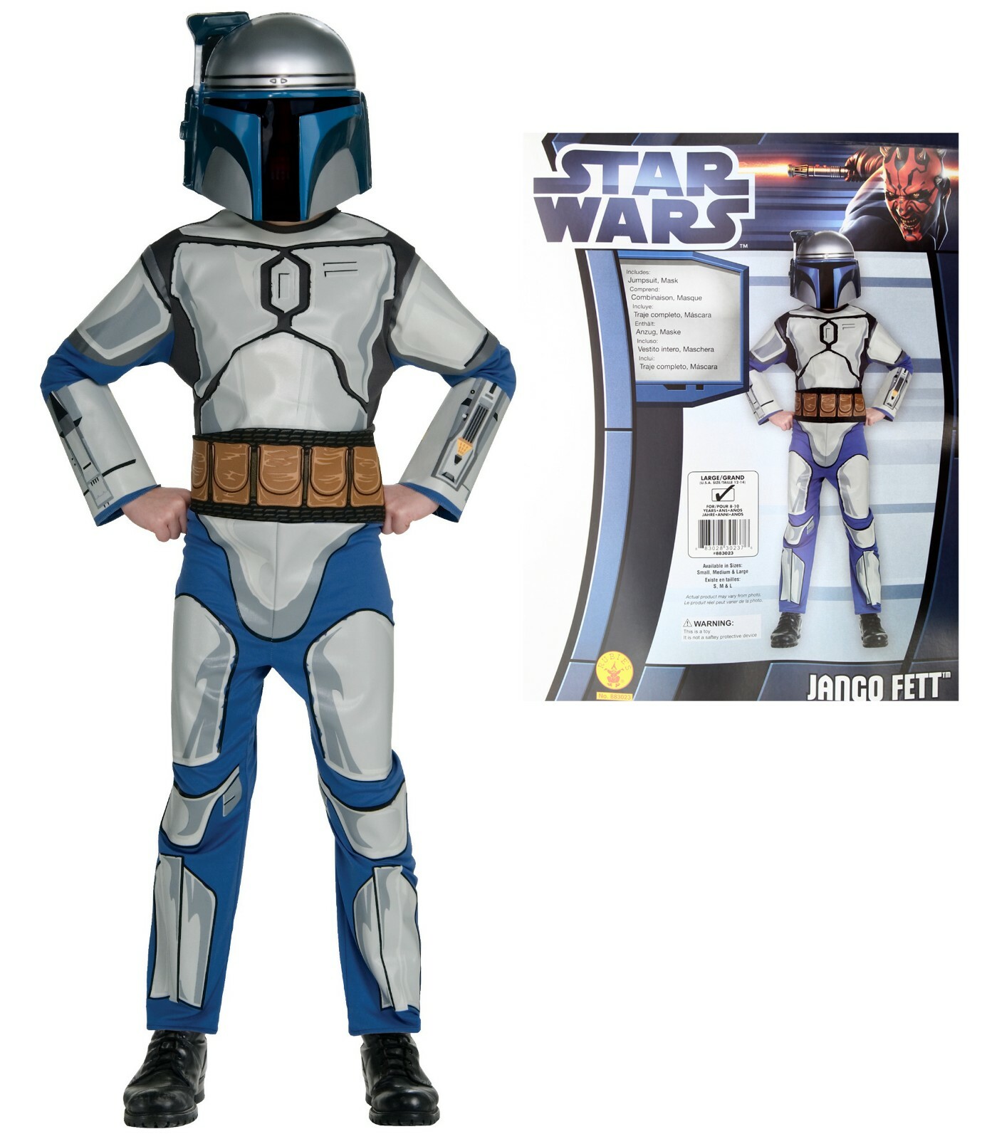 Star Wars Jango Fett Deluxe Costume Children Size, Large 12-14 Halloween Cosplay