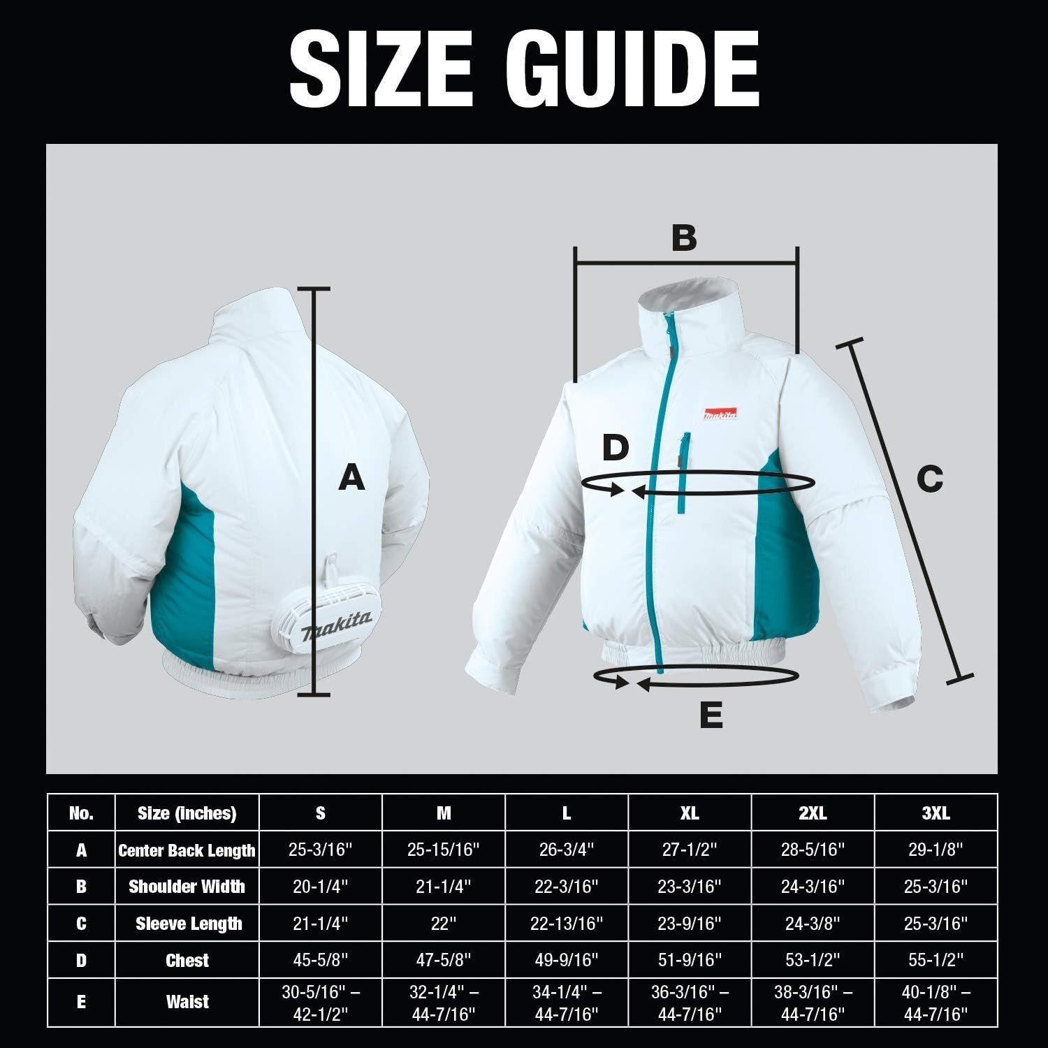 Makita DFJ201ZL 18V LXT Lithium-Ion Cordless Fan Jacket, Large
