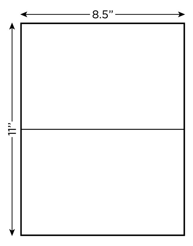 1000 Premium 8.5" X 5.5" Half Sheet Self Adhesive Shipping Labels -PLS Brand-