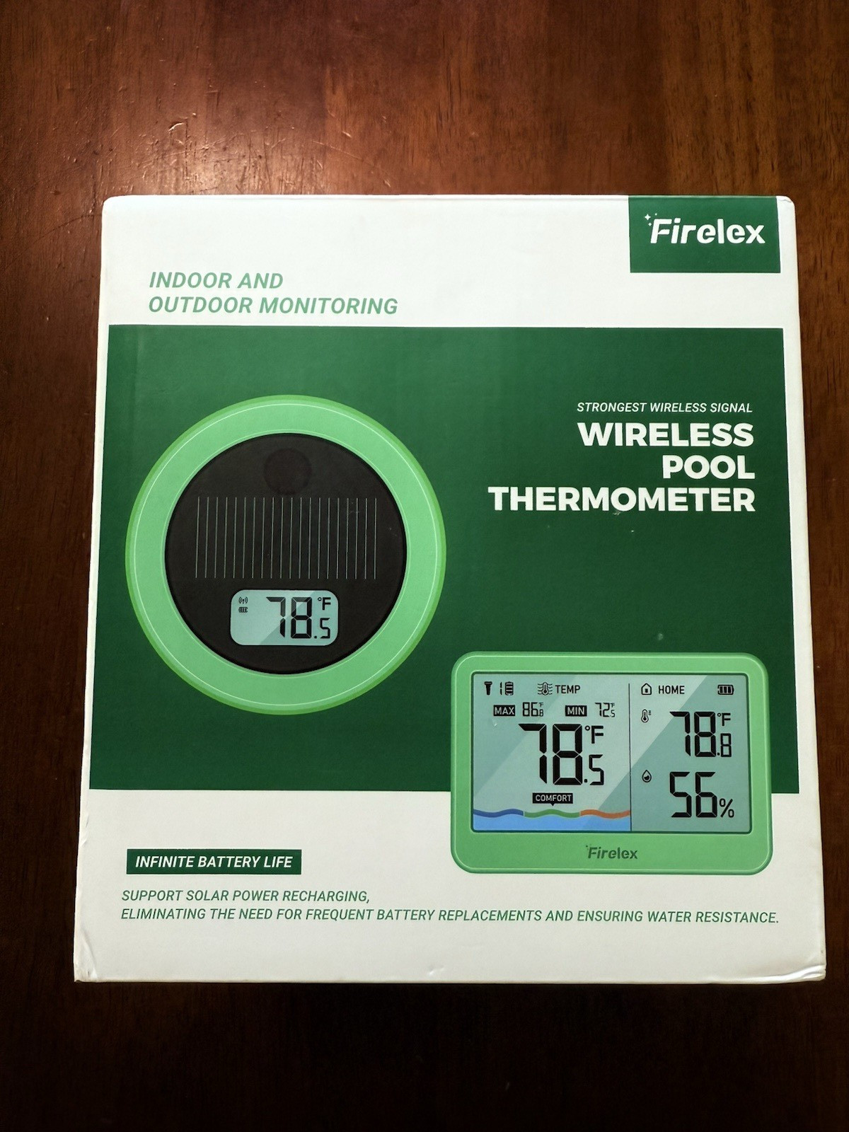 Firelex Wireless Solar Pool Thermometer Indoor & Outdoor Monitoring