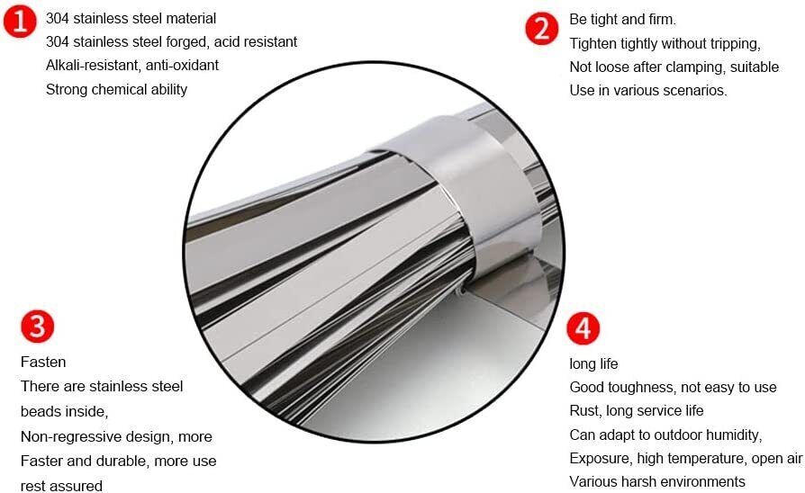 100 Pcs Stainless Steel Metal Zip Ties Heavy Duty Self-Locking Cable Ties US