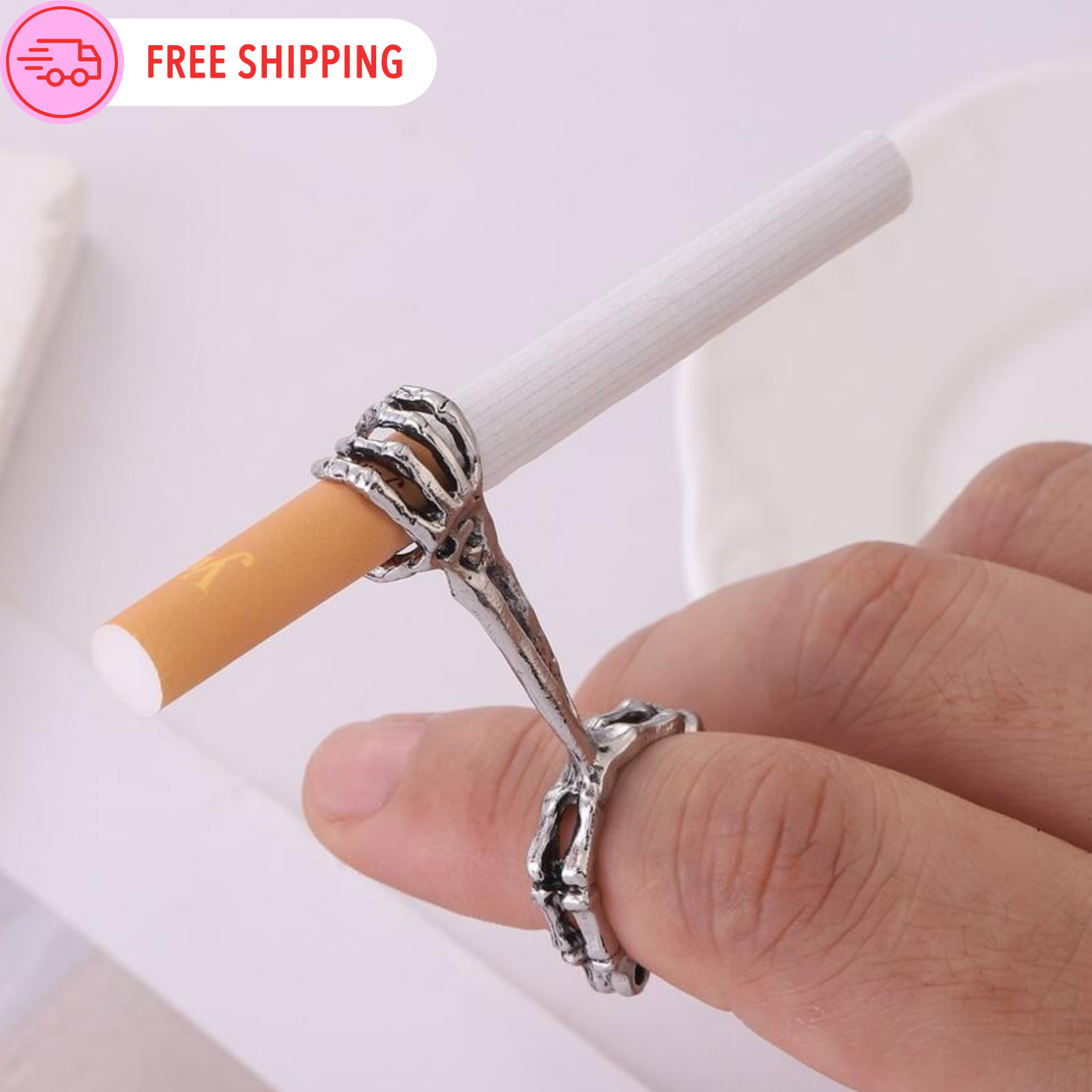 Cigarette Finger Clip Ring Holder Skelton Hand Cigar Holder Smoking Accessory
