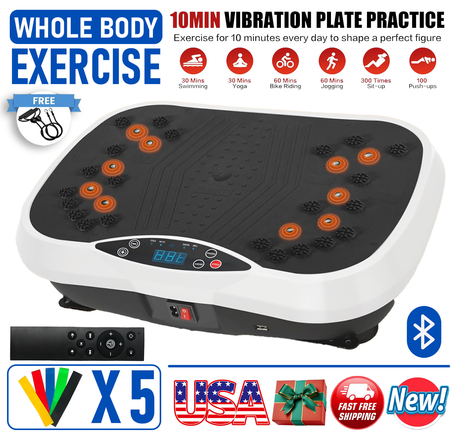 NEW Vibration Platform Exercise Machine Whole Body Workout Vibrate Plate Fitness