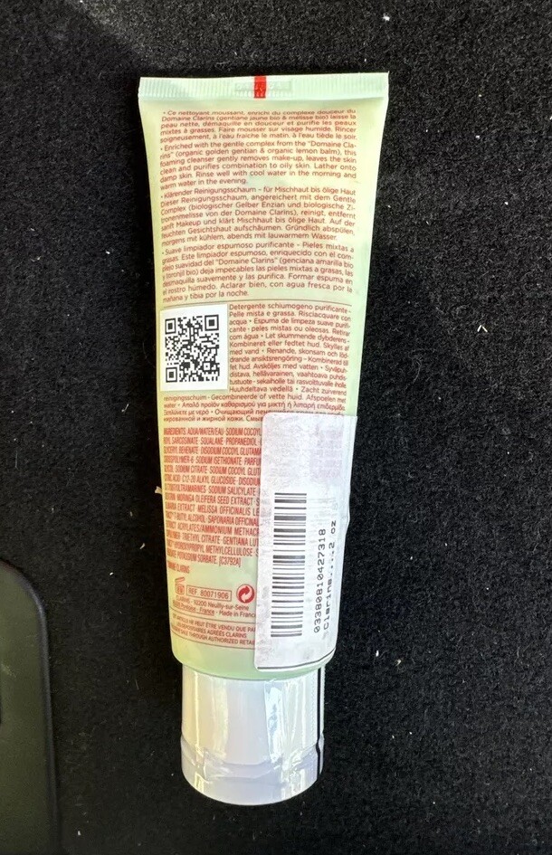 Clarins Purifying Gentle Foaming Cleanser for Combination to Oily Skin 4.2 oz