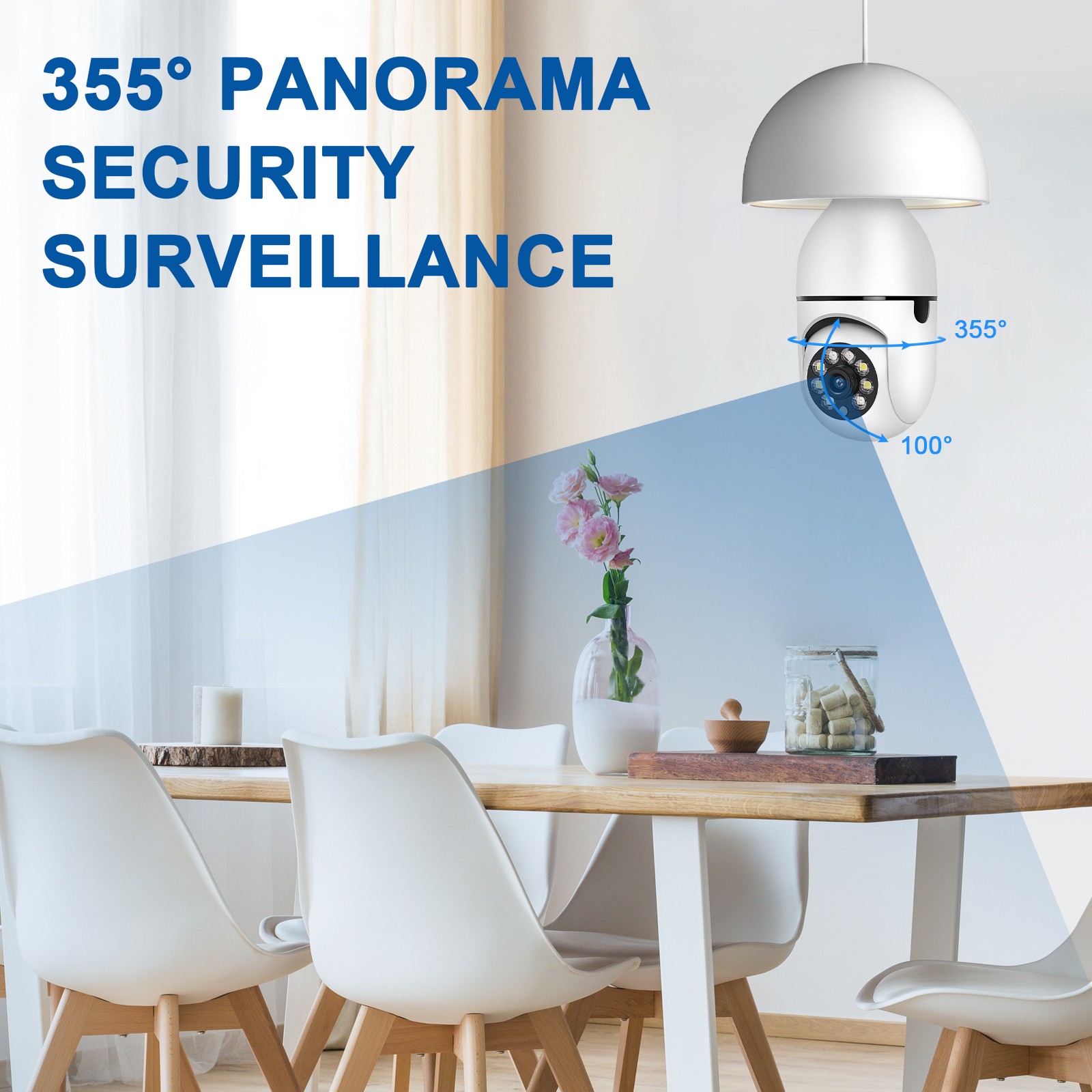 2MP IP E27 Light Bulb Camera 1080P Wi-Fi IR Night Smart Home Wireless Security