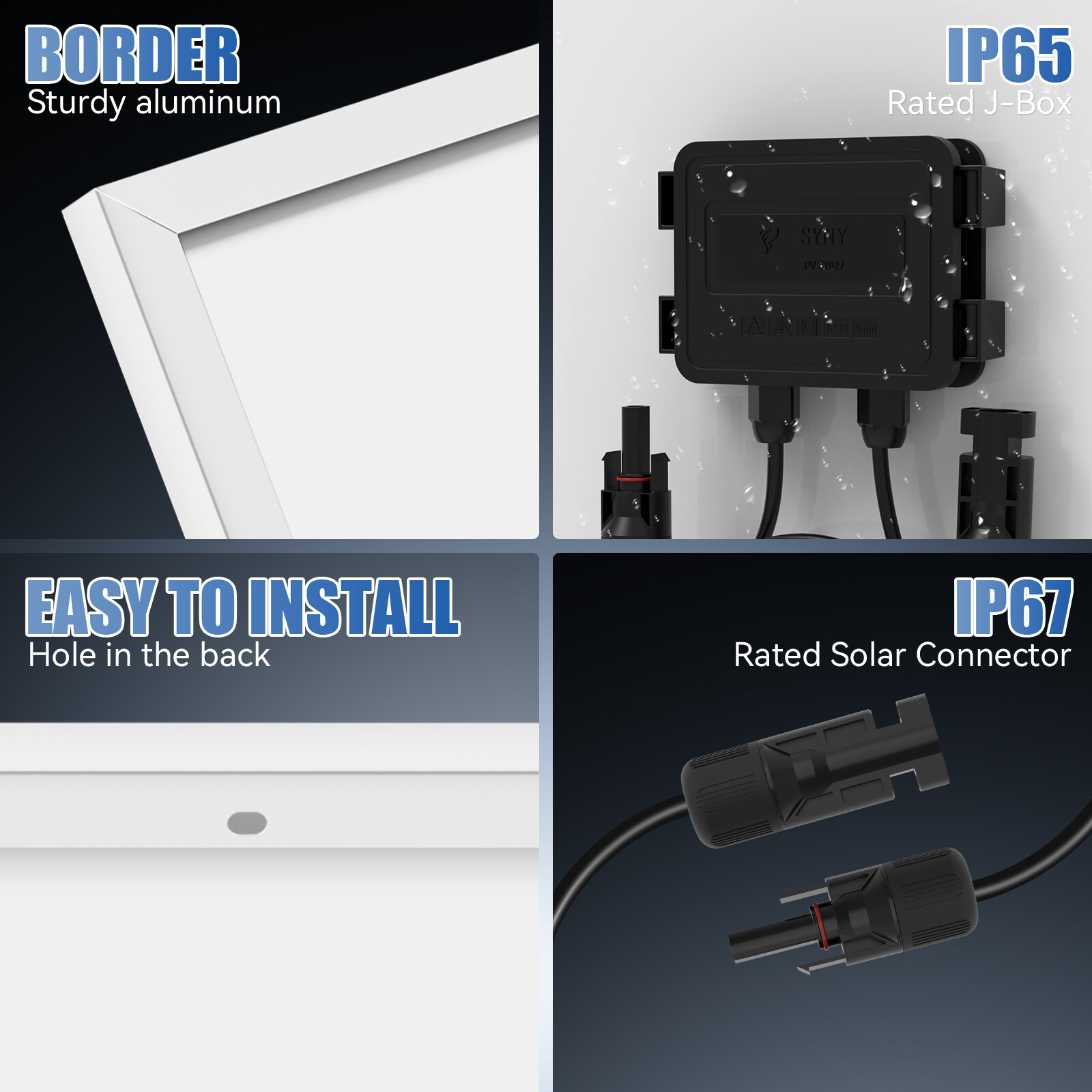 400W 12V Solar Panel 18BB N-type Battery Charge RV PV Home Off-Grid Battery Powe