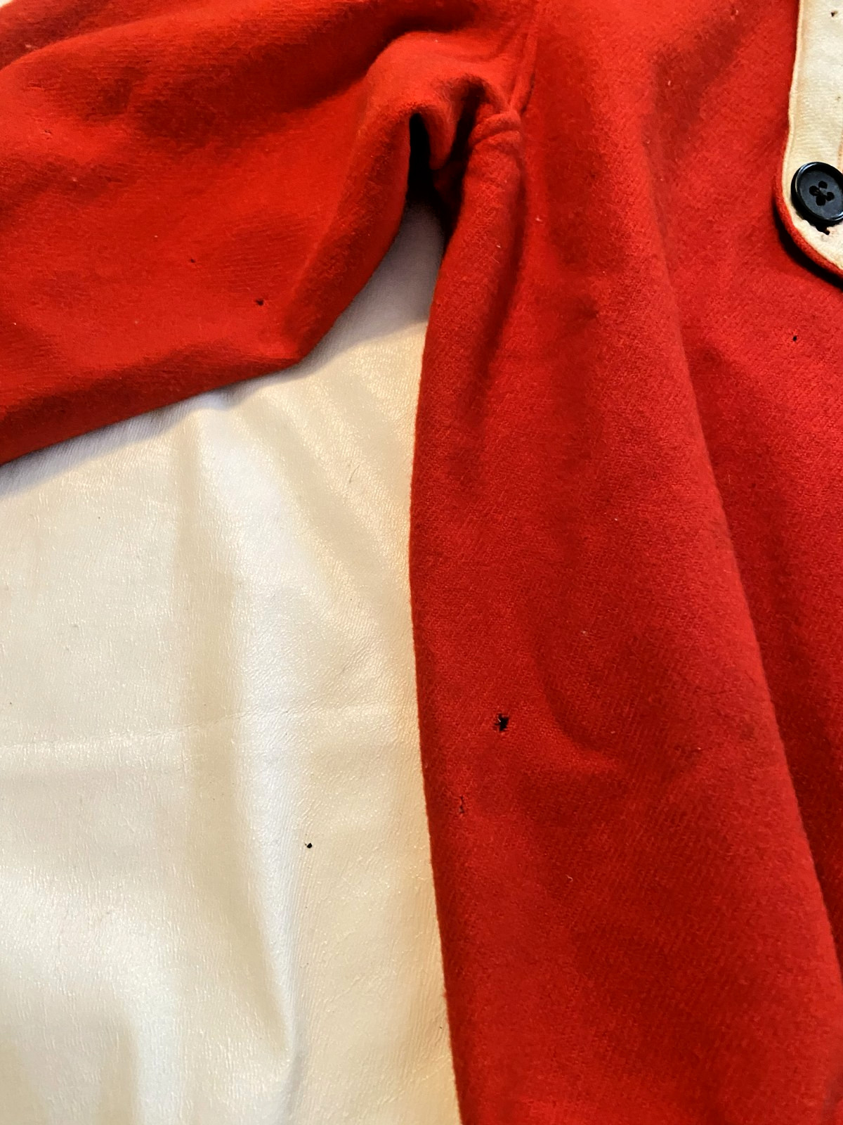 RARE FIND! 1880'S HEAVEY RED WOOL BASEBALL BIB TOP OR FIREMAN BIB TOP-CA7 LOGO