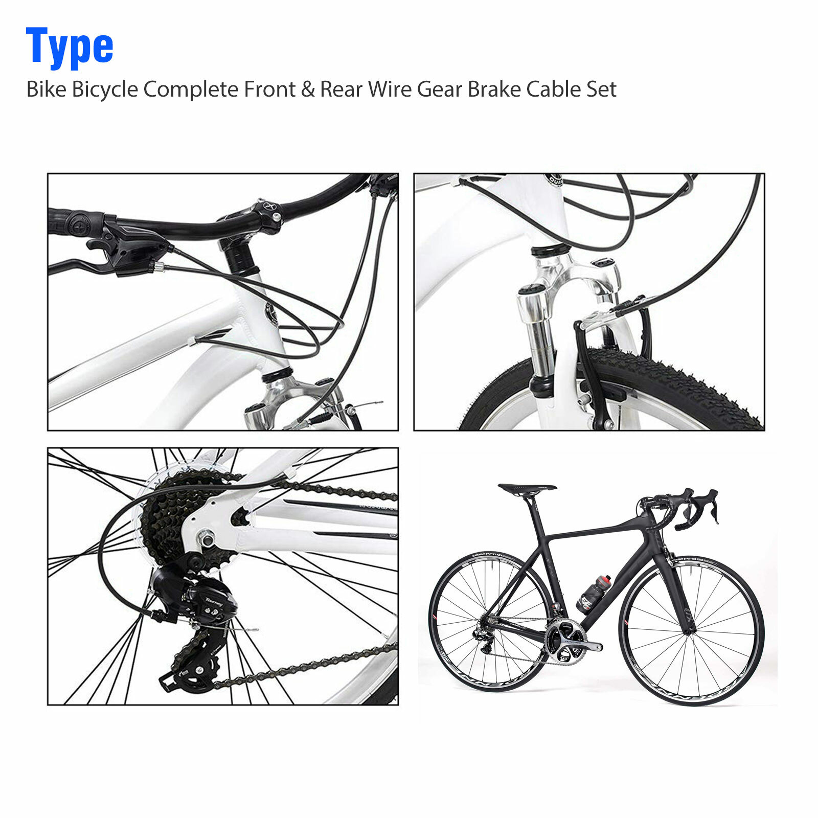 23PC Bike Complete Front & Rear Wire Gear Brake Cable Set Mountain Bicycle Bikes
