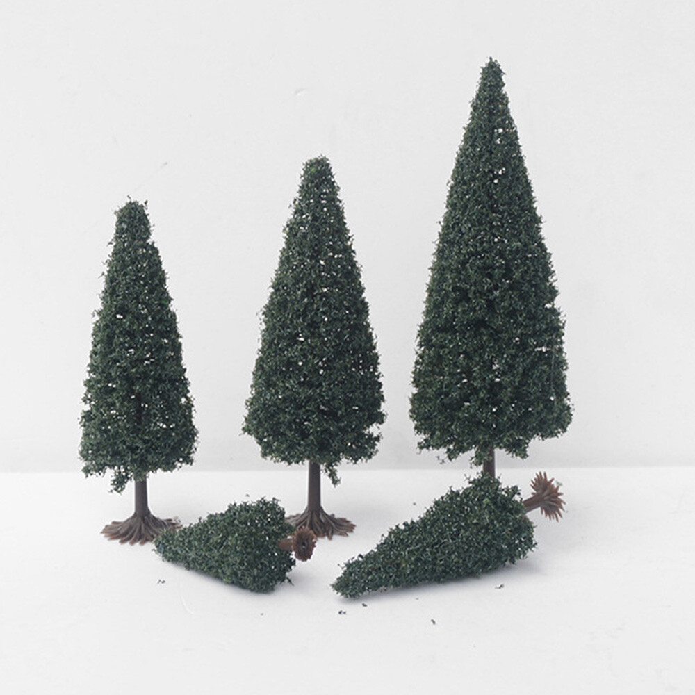 40pcs Model Pine Trees Deep Green Christmas Village HO Scale Railway Layout