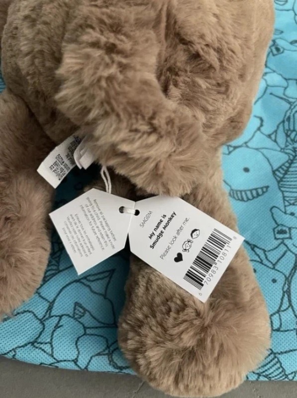 Jellycat Smudge Monkey Medium NWT with Label Dust Bag Plush Gift