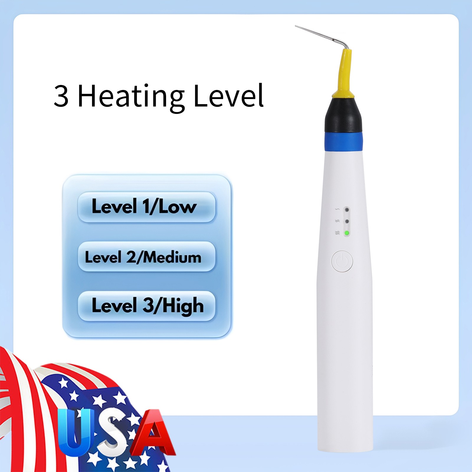 USA Dental Gutta Percha Obturation System Endo Heated Pen Cordless with 2Pc Tips