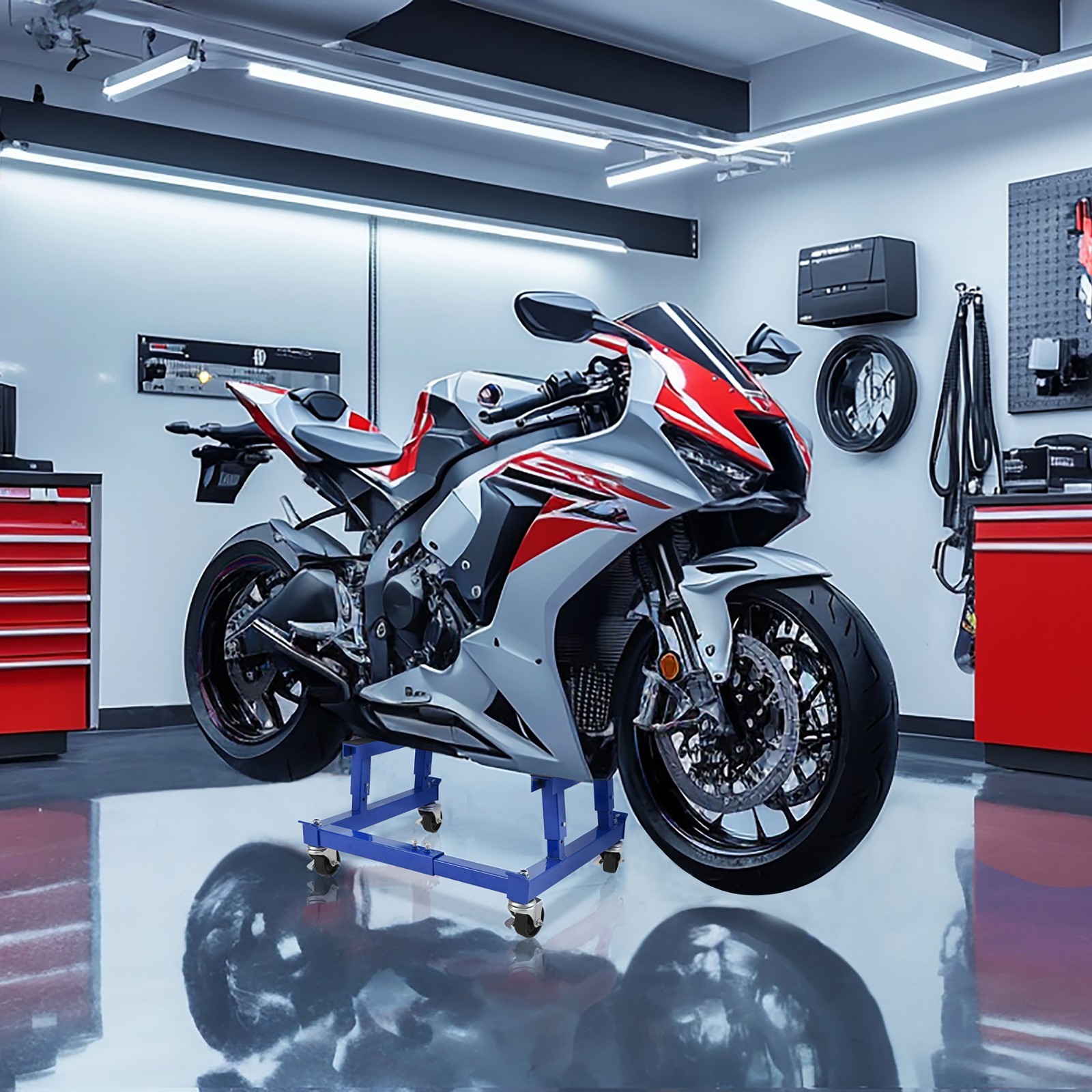 ATV Motorcycle Engine Cradle Dolly, Motorcycle Dolly, Engine Stand ,Blue