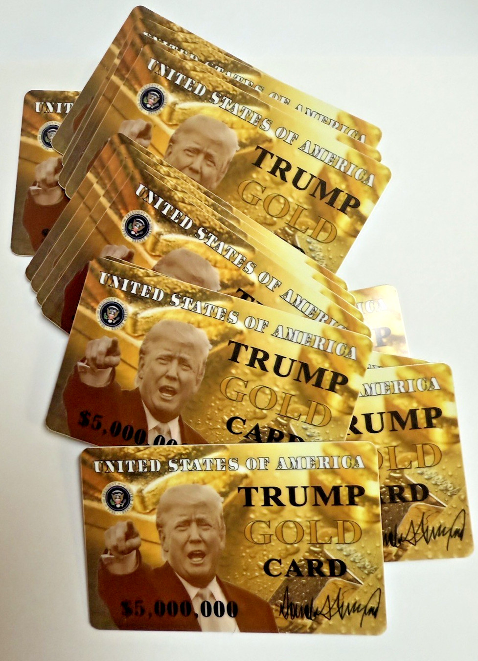 Donald Trump LOT OF 15 TRUMP GOLD CARD ID Card Plastic Funny MAGA Gift