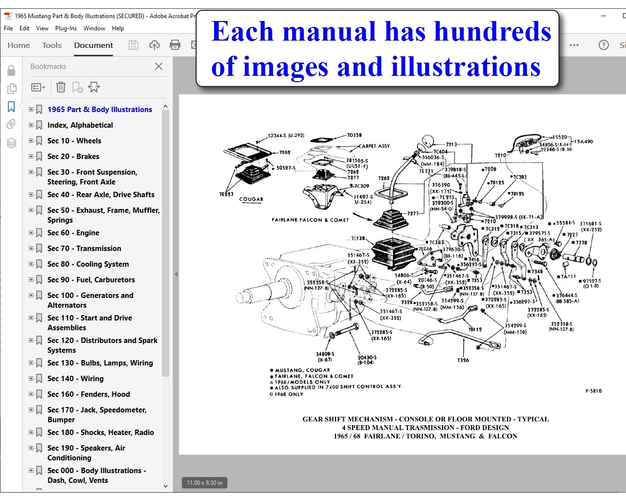 1965 Ford Mustang Part and Body Illustrations (eBook Download)