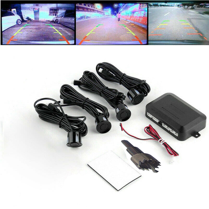 4 Sensors Parking Sensor Car Reverse with LCD Display Audio Buzzer Alarm kit USA