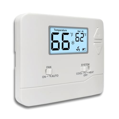 NonProgrammable Thermostat for Home, Digital Energy-Saving White
