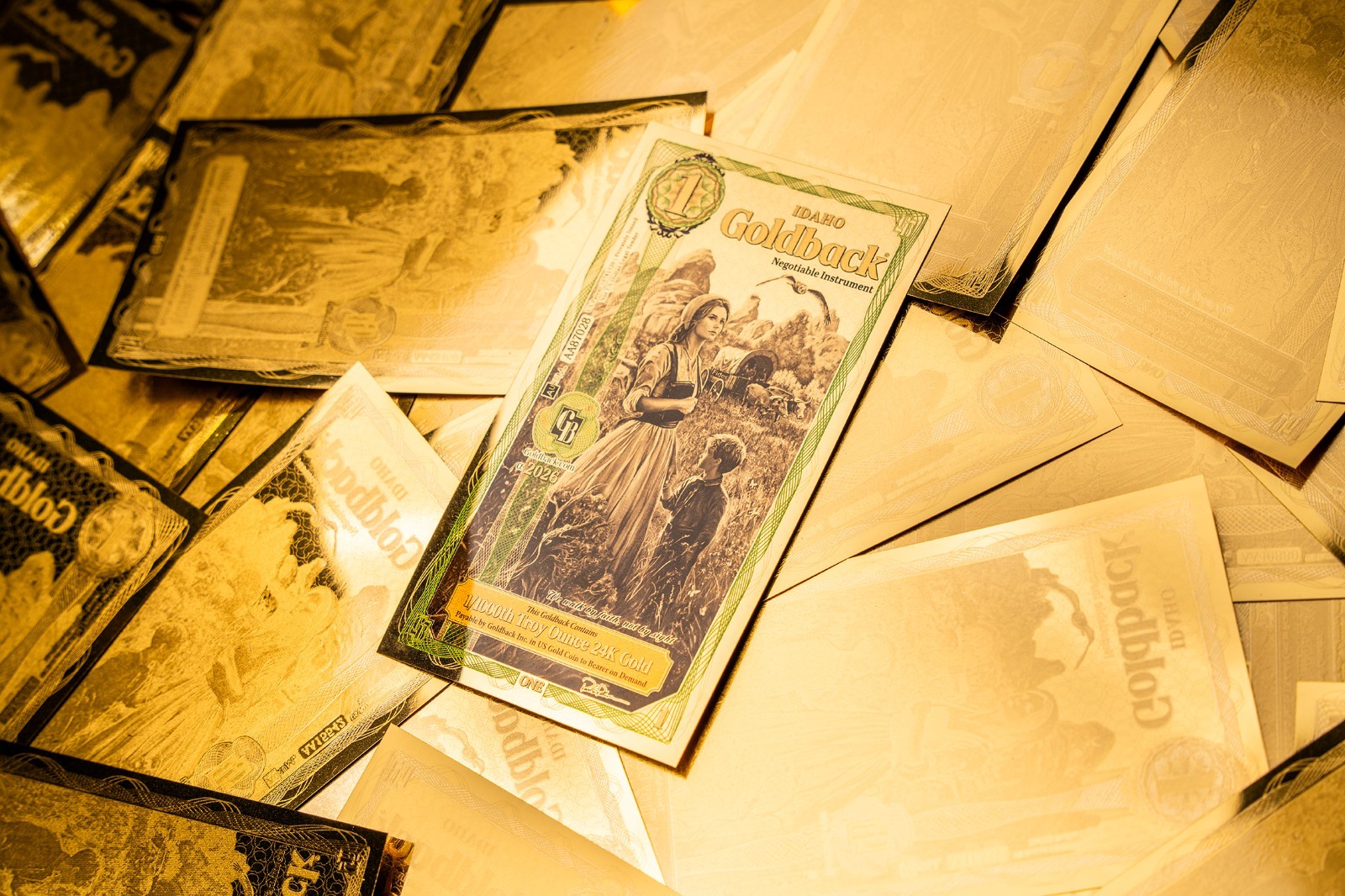 2026 - 1 IDAHO Goldback Aurum Gold Foil Note 1/1000 oz 24kt .999 Fine PRESALE
