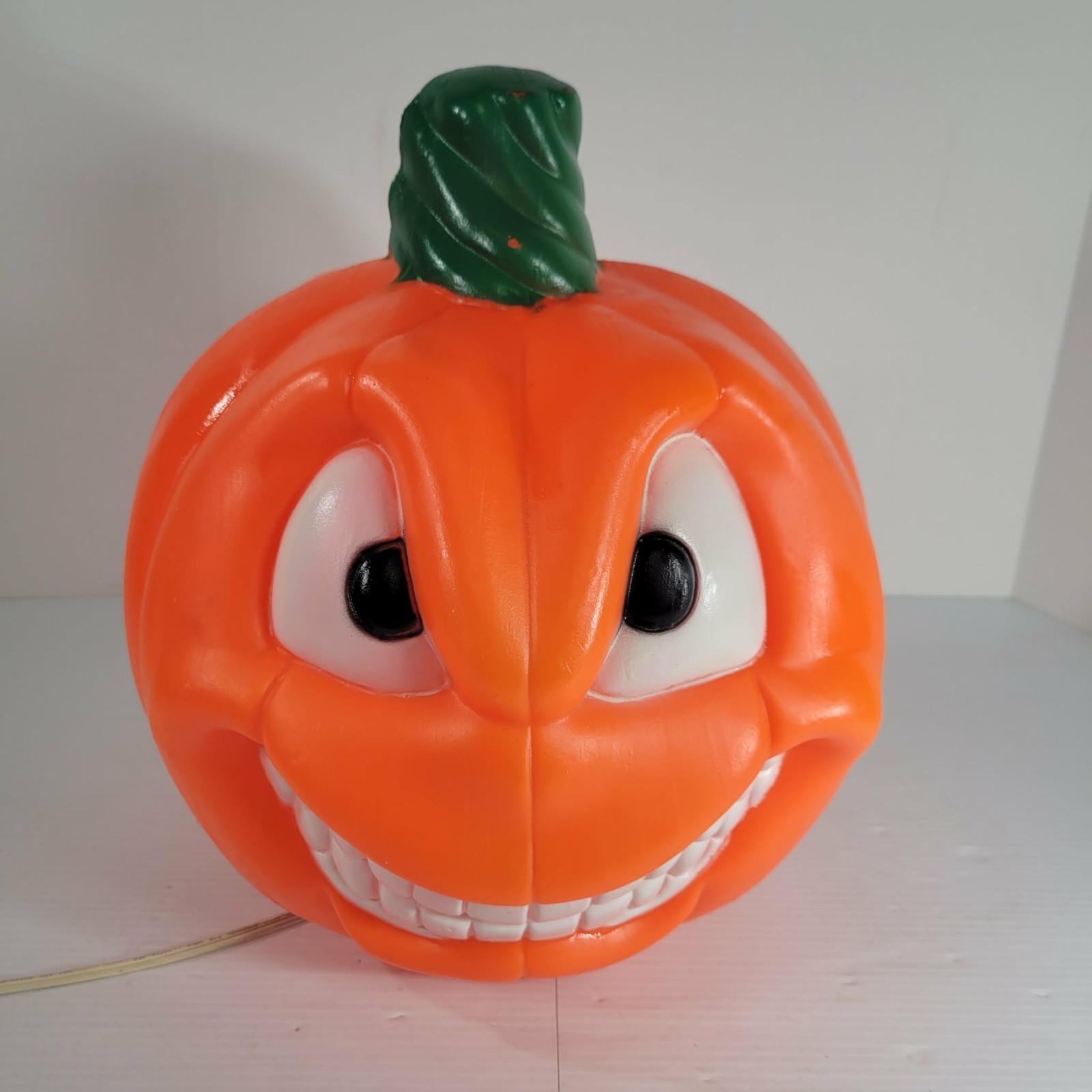 Vtg Empire Two Faced Double Sided Light Up 13" Blow Mold Jack O Lantern Lights