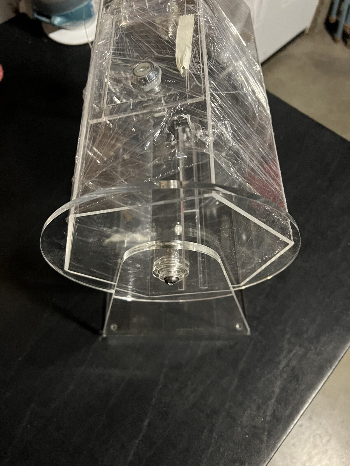 Portable Acrylic Raffle Ticket Lottery Spinning Drum With Key, Transparent