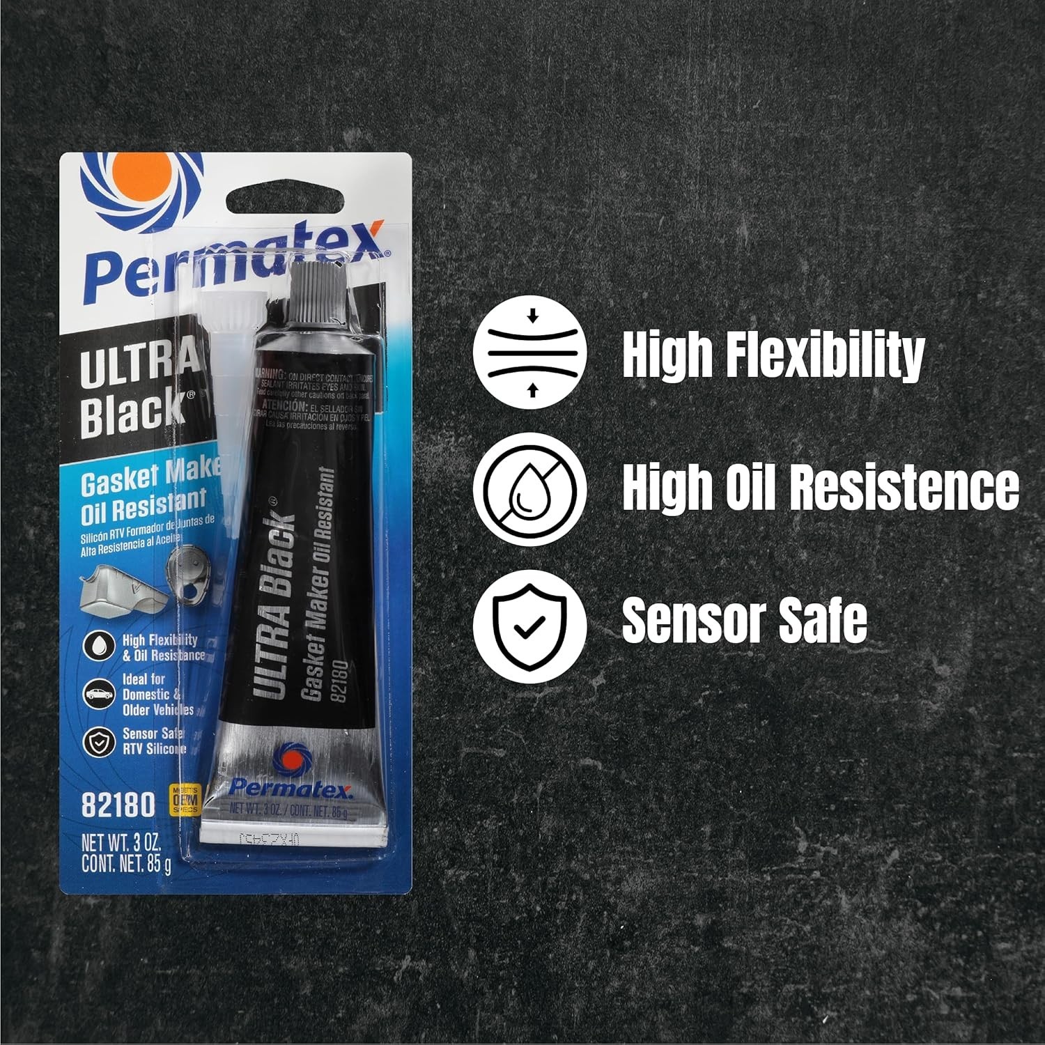 Permatex 82180 Ultra Black Maximum Oil Resistance RTV Silicone 2 pcks