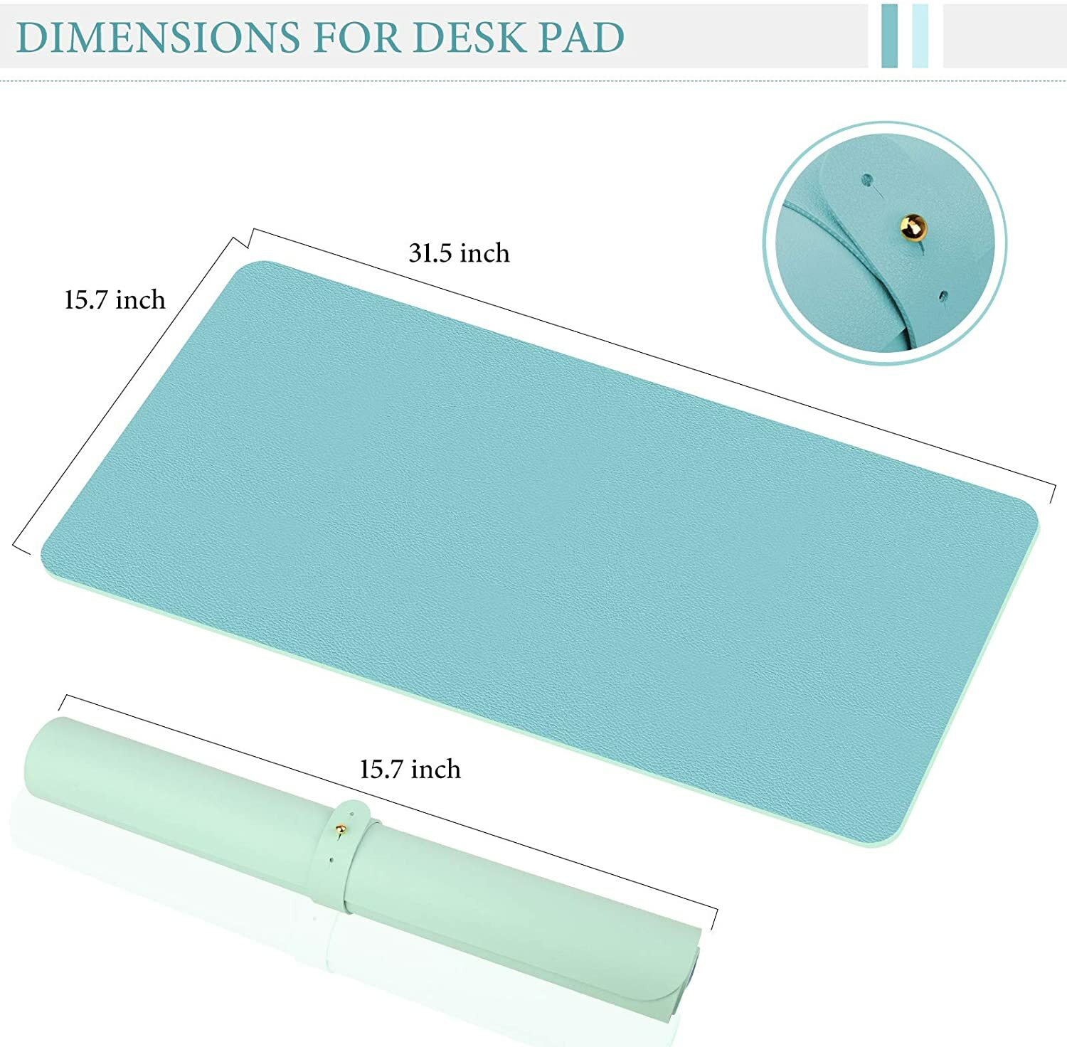 Office Desk Mat, Non-Slip Mouse Pad Waterproof Desk Pad,Green/Blue 31.5" x 15.7"