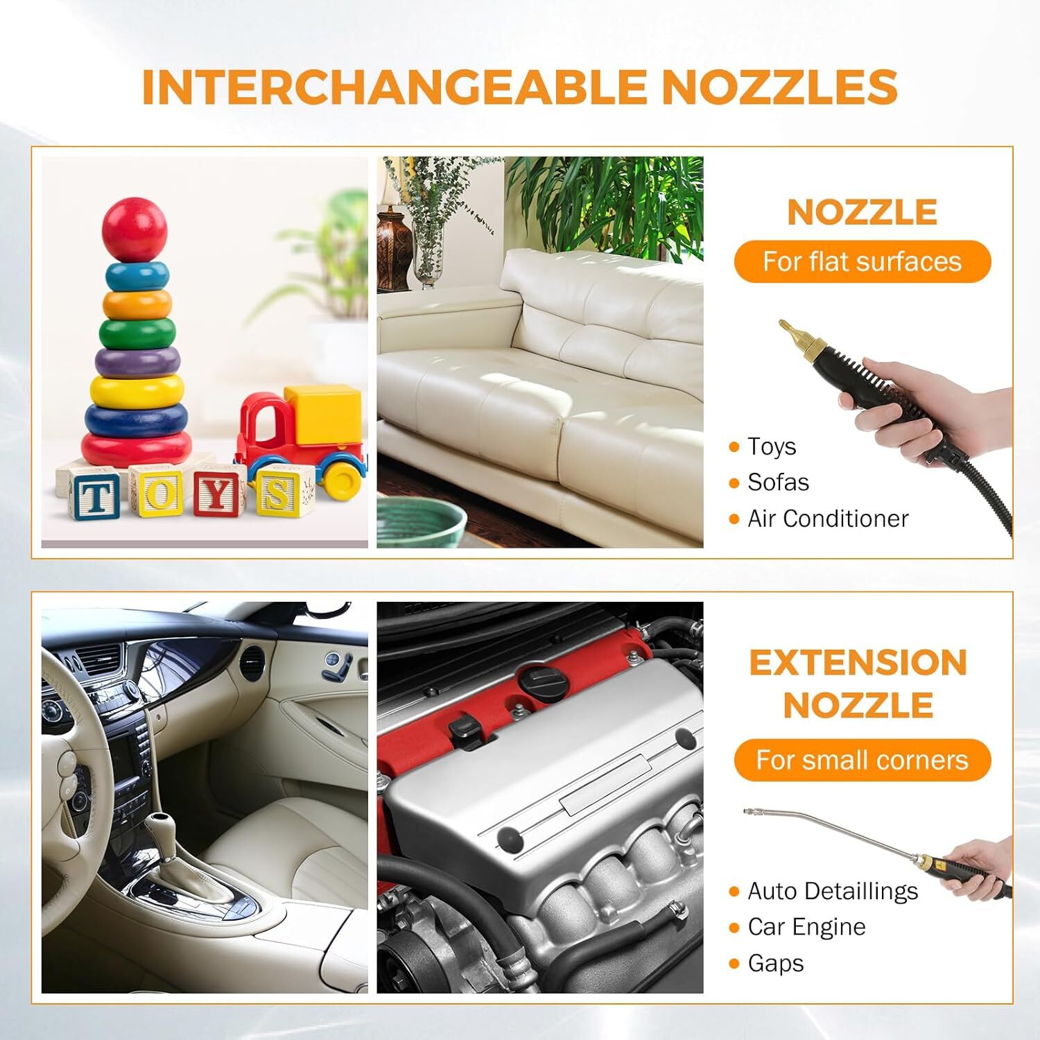 2500W Car Detailing Steamer High Pressure Handheld Steam Cleaner Household US