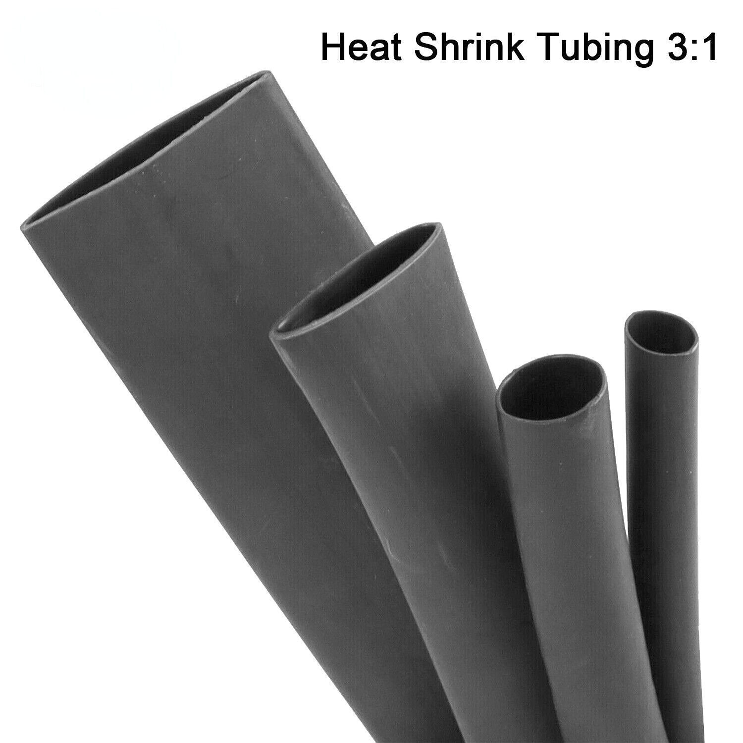 Heat Shrink Tubing Dual Wall Marine 3:1 Adhesive Glue Tube Waterproof BLACK